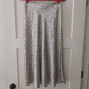 Leopard Print Maxi Skirt in Cream and Black